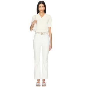 MOTHER DENIM NWT The Hustler Patch Pocket Flood Denim Jean in Cream Puffs // 00